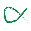 OLLO logo - green fish outline sketch