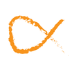 OnBoard logo - orange fish outline sketch