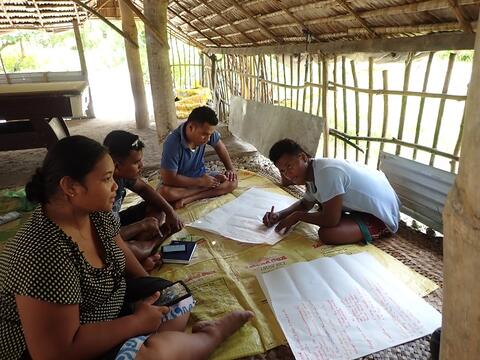 Youth group during management planning workshop in north Tarawa.
